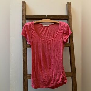 Coral Scoop Neck Women's Top